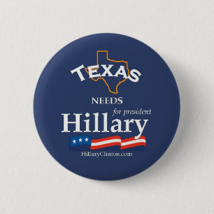 Bóton Redondo 5.08cm Texas precisa o botão de Hillary