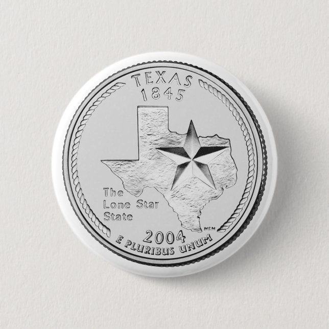 Bóton Redondo 5.08cm Texas State Quarter (Frente)