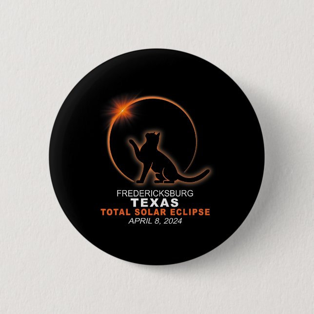 Bóton Redondo 5.08cm Texas Total Solar Eclipse 2024 (Frente)