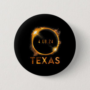 Bóton Redondo 5.08cm Texas Total Solar Eclipse 8 de abril de 2024 Texas