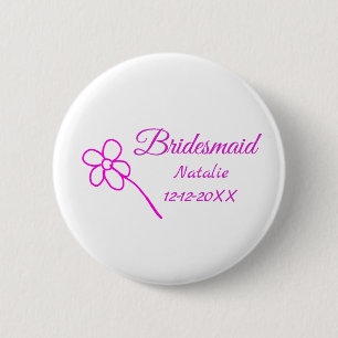 Bóton Redondo 5.08cm Texto de ano de adição de nome simples e mínimo de