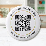 Bóton Redondo 5.08cm Texto de código QR personalizado preto branco Dour<br><div class="desc">Carregue um código QR, adicione texto e crie facilmente seu botão personalizado. Clique em PERSONALIZAR AINDA para alterar a cor de fundo ou a cor do texto. Você pode TRANSFERIR este DESIGN em outros produtos do Zazzle e ajustá-lo ao ajustado da maioria dos itens do Zazzle. Os designs Standard Studio...</div>