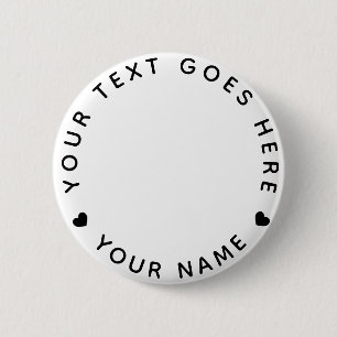 Bóton Redondo 5.08cm Texto e nome personalizados da foto