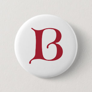 Bóton Redondo 5.08cm Texto em inglês Gótico Monograma - letra B