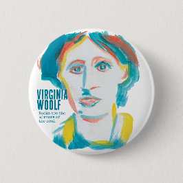 Bóton Redondo 5.08cm Texto personalizado do Virginia Woolf Portrait | B