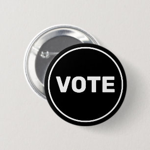 Bóton Redondo 5.08cm Texto personalizado - voto preto e branco