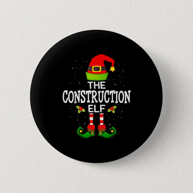 Bóton Redondo 5.08cm The Construction Elf Christmas Family Matching Paj (Frente)
