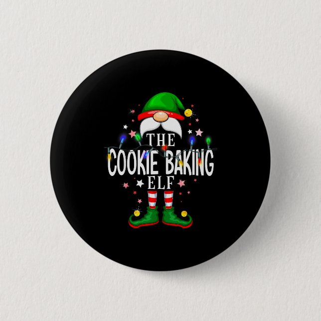Bóton Redondo 5.08cm The Cookie Baking Elf Christmas Family Pajama Part (Frente)