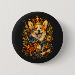 Bóton Redondo 5.08cm The Corgi King