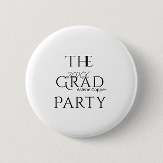 Bóton Redondo 5.08cm The grad party name 20XX bold letter graduatsimple