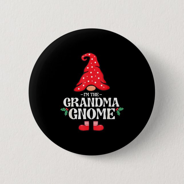 Bóton Redondo 5.08cm The Grandma Gnome Funny Family Matching Group Chri (Frente)