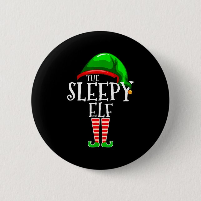 Bóton Redondo 5.08cm The Sleepy Elf Group Matching Family Christmas Gif (Frente)