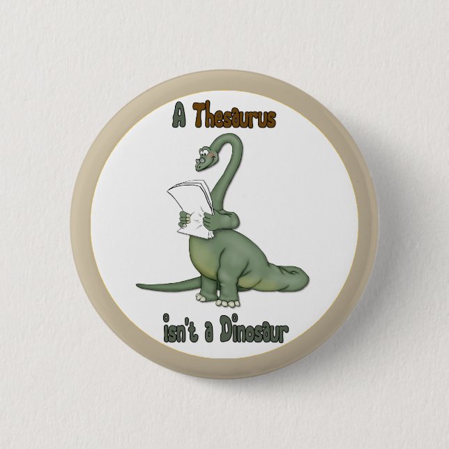 Bóton Redondo 5.08cm Thesaurus Dinossaur (Frente)