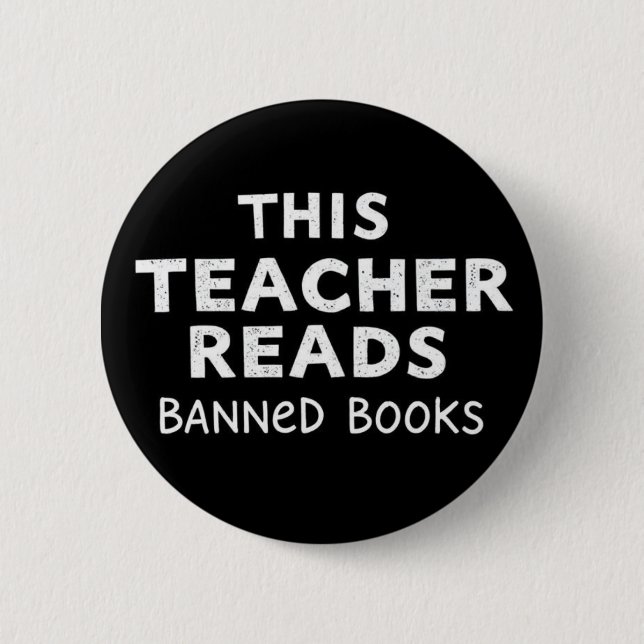 Bóton Redondo 5.08cm This Teacher Reads Banned Books Graphic (Frente)