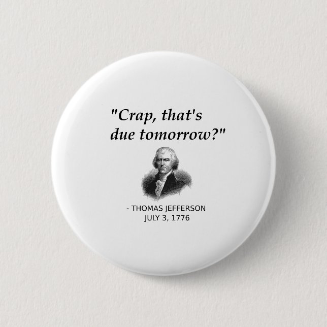 Bóton Redondo 5.08cm Thomas Jefferson engraçado professor de história d (Frente)