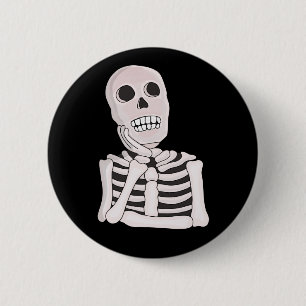 Bóton Redondo 5.08cm Thoughtful Skull