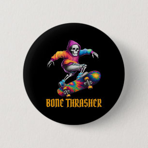 Bóton Redondo 5.08cm Thrasher Skeleton Halloween Costume