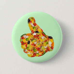 Bóton Redondo 5.08cm Thumbs up of fruits and vegetables