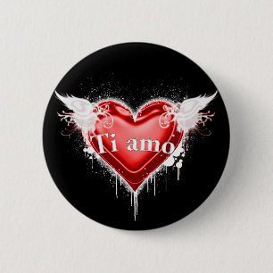 Bóton Redondo 5.08cm Ti amo (eu te amo)