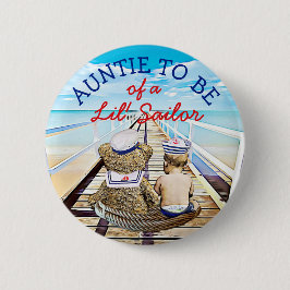 Bóton Redondo 5.08cm Tia a ser de um Chá de fraldas marinheiro