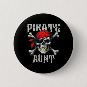 Bóton Redondo 5.08cm Tia Pirata Jolly Roger Flag E Skull Crossbones