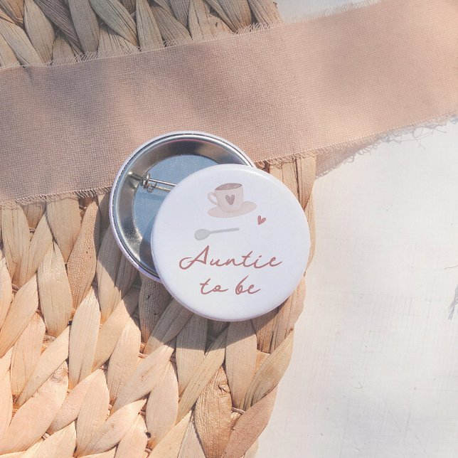 Bóton Redondo 5.08cm Tia Querida Chá de Bebê Francês Cafe Bebe Cute (Criador carregado)