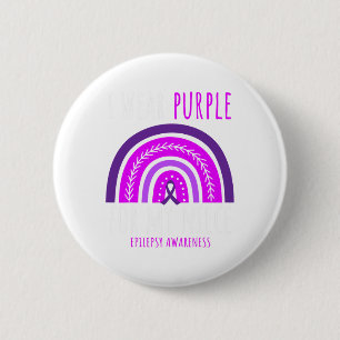 Bóton Redondo 5.08cm Tia Tio Eu Visto Roxo Para Minha sobrinha Epilepsi