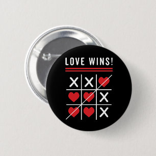 Bóton Redondo 5.08cm Tic Tac Toe Love ganha Dia de os namorados de aniv