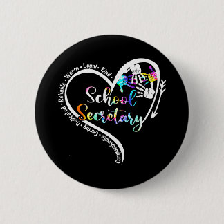 Bóton Redondo 5.08cm Tie Dye Heart School Secretary Life Cute Back to