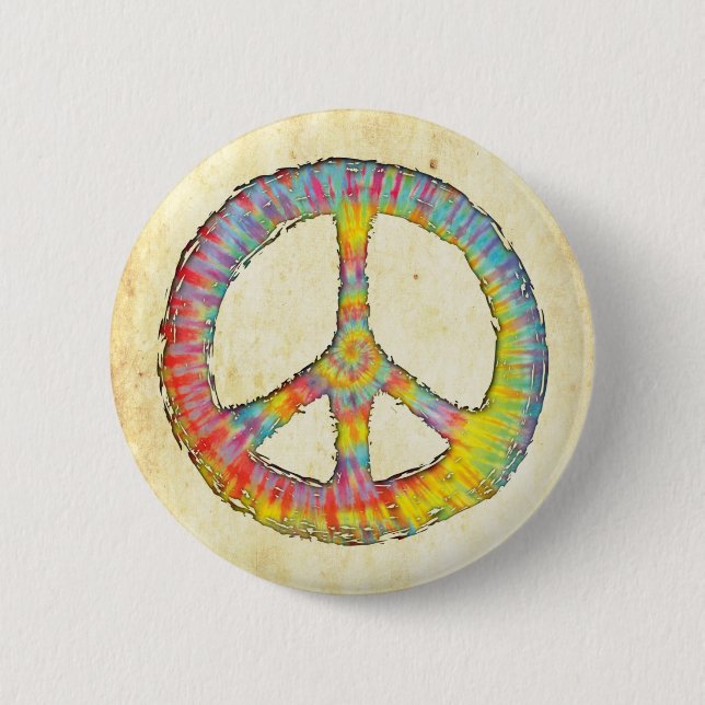 Bóton Redondo 5.08cm Tie-Dye Peace 713 (Frente)