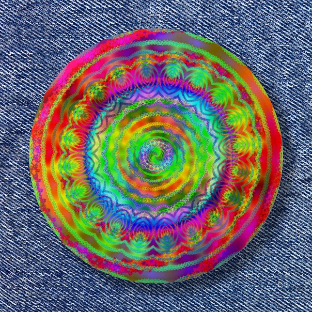 Bóton Redondo 5.08cm Tiedye Target (Tiedye Target Pinback Button)