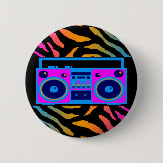 Bóton Redondo 5.08cm TIGER COREY 80s RETRO BOOMBOX TIGER STRIPES