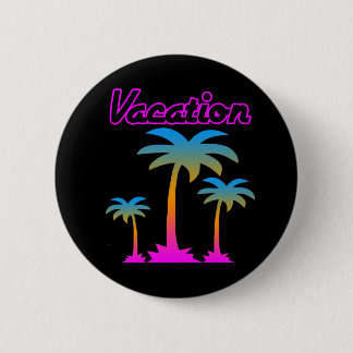 Bóton Redondo 5.08cm TIGRE DE COREY 80s RETRO PALM TREES VACAÇÃO