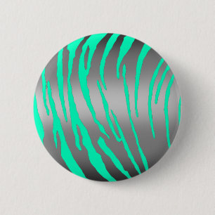 Bóton Redondo 5.08cm Tigre de Prata Stripes Aqua