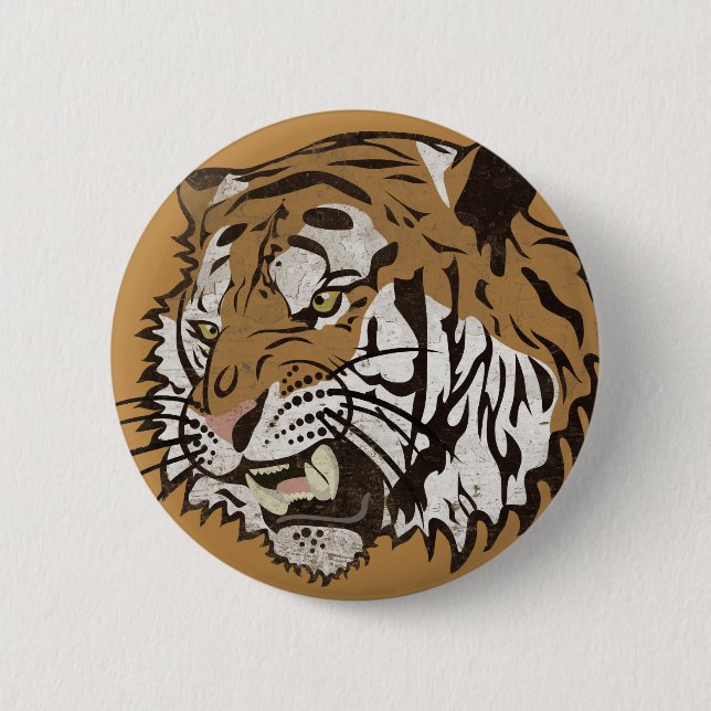 Bóton Redondo 5.08cm Tigre irritado (Frente)