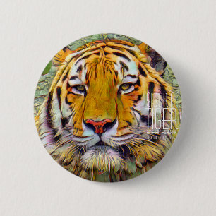 Bóton Redondo 5.08cm Tigre Siberiano [Crachá redondo de estanho]