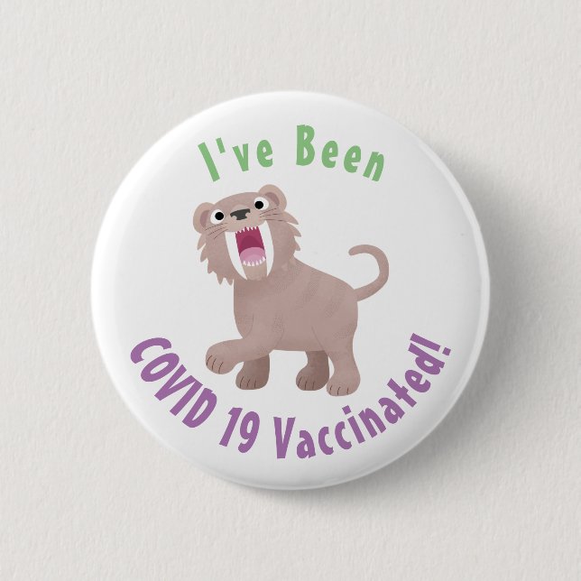 Bóton Redondo 5.08cm Tigre Smilodon de Tigre de Saber (Frente)