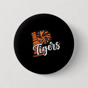 Bóton Redondo 5.08cm Tigres Torcem Laranja Preto Torcida Escola Espírit