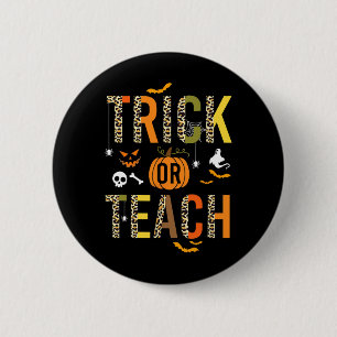 Bóton Redondo 5.08cm Tijolo Leopardo Ou Ensino De Ensino De Halloween Q