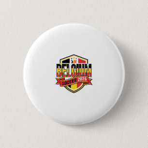 Bóton Redondo 5.08cm Tipeografia de País de Futebol Belga 2026 Negrito
