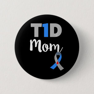 Bóton Redondo 5.08cm Tipo 1 Diabetes Mãe - T1d Presente Mãe