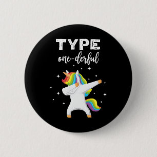 Bóton Redondo 5.08cm Tipo Maravilhoso Dabbing Unicorn Diabetes Consciên