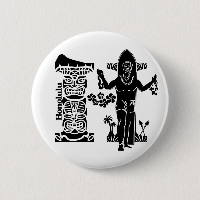 Bóton Redondo 5.08cm Tipografia H (Honolulu: EUA) (Frente)