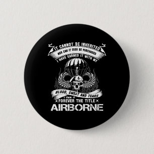 Bóton Redondo 5.08cm Título "Airborne Army Ranger Vete"