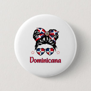 Bóton Redondo 5.08cm Toddler Girl Dominican Republic Flag Hispani
