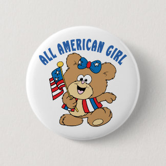 Bóton Redondo 5.08cm Todo o urso americano da menina