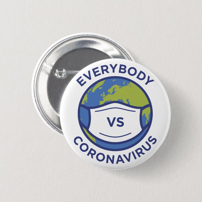 Bóton Redondo 5.08cm Todos VS Coronavírus (Frente & Verso)