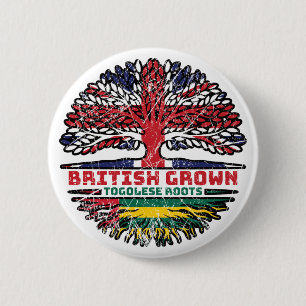Bóton Redondo 5.08cm Togo Togolês British Tree Roots Flag