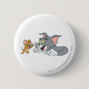 Bóton Redondo 5.08cm Tom e Jerry fazem as caras