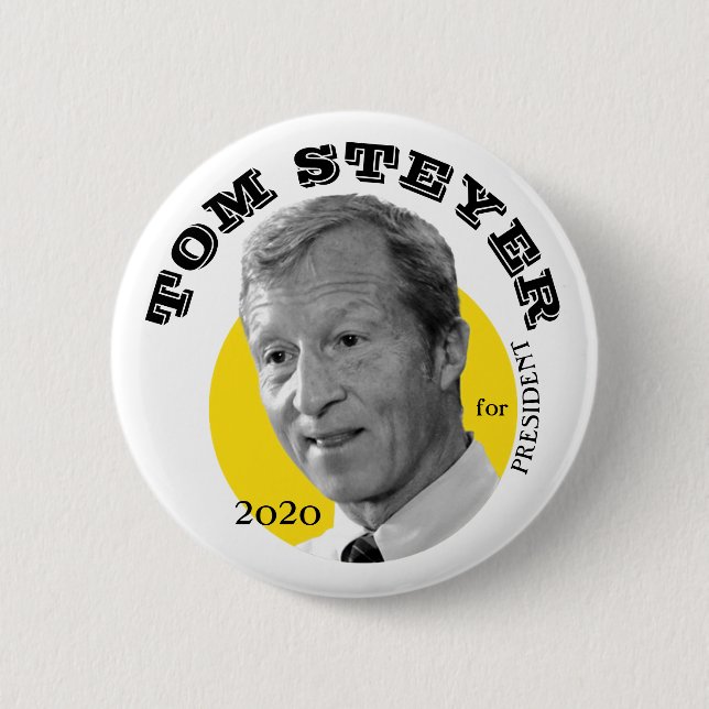 Bóton Redondo 5.08cm Tom Steyer para o presidente (Frente)